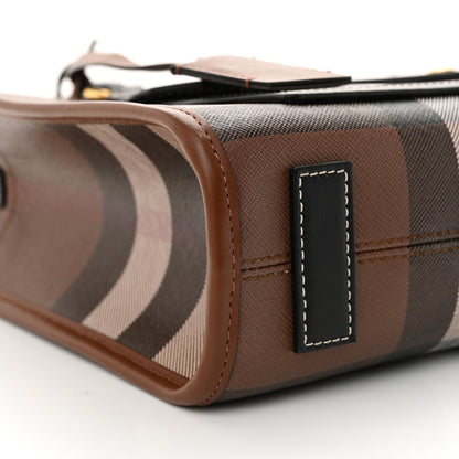 Burberry E-Canvas Check Calfskin Mini Freya Tote Dark Birch Brown 10 of 13