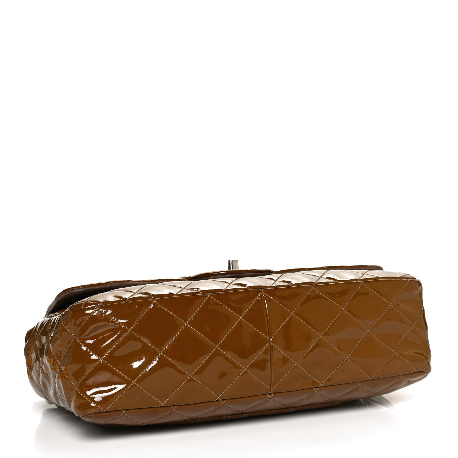 Chanel Patent Quilted Jumbo Single Flap Brown 4 of 16