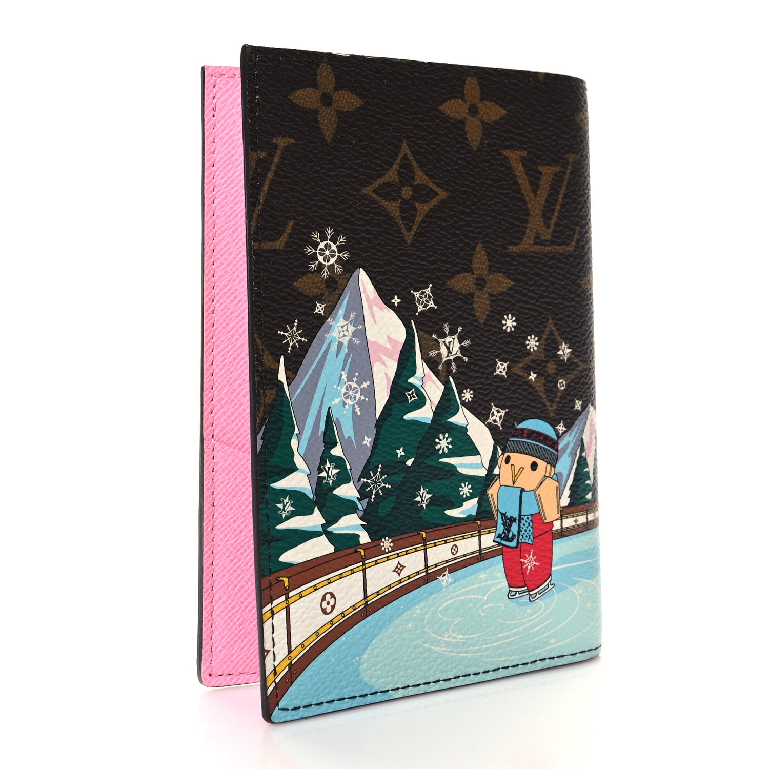 Louis Vuitton LOUIS VUITTON Monogram 2023 Christmas Animation Alpine Passport Cover Pink 3 of 7