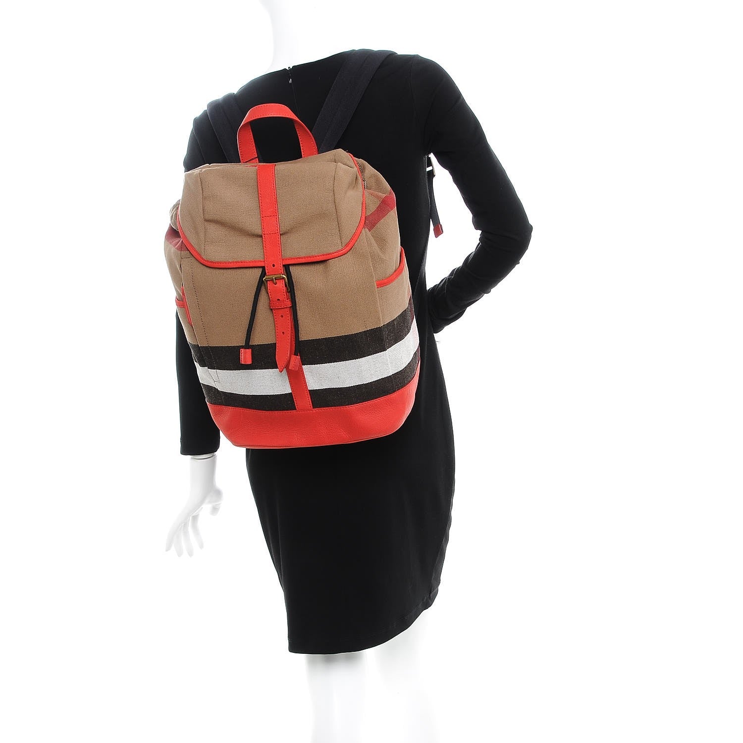 Burberry Canvas Mega Check Drifton Backpack Red 2 of 8