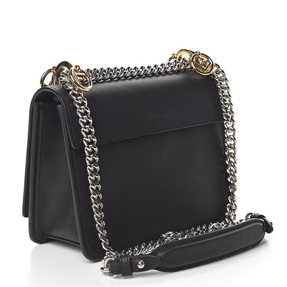 Fendi Vitello Century Velvet F is Fendi FF Small Kan I Shoulder Bag Black Tobacco 3 of 11