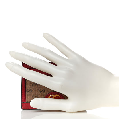 Gucci X DORAEMON Mini Vintage GG Supreme Monogram Card Holder Beige Cherry Red 2 of 7