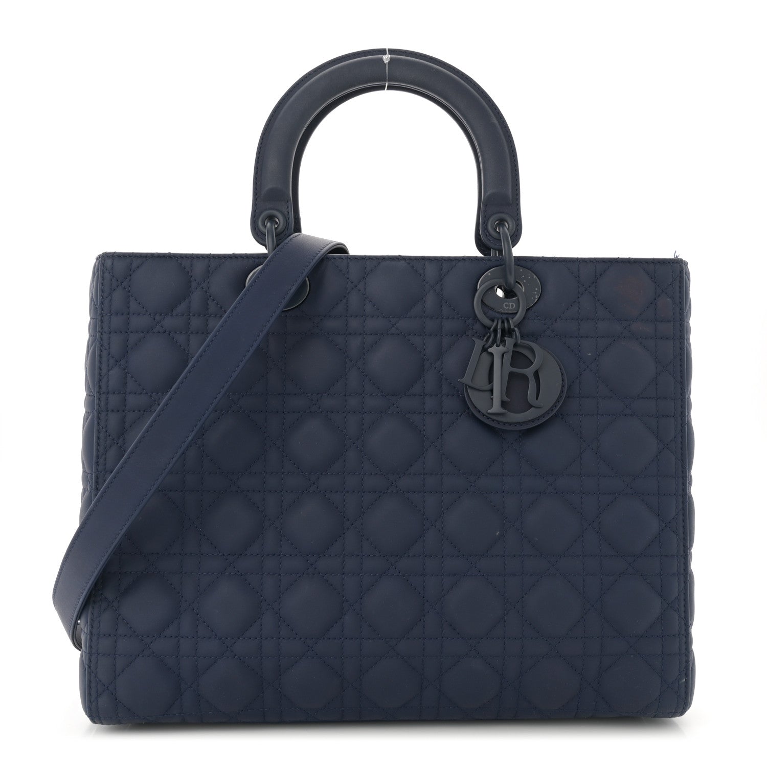 Christian Dior Ultra Matte Calfskin Cannage Large Lady Dior Blue 1 of 14