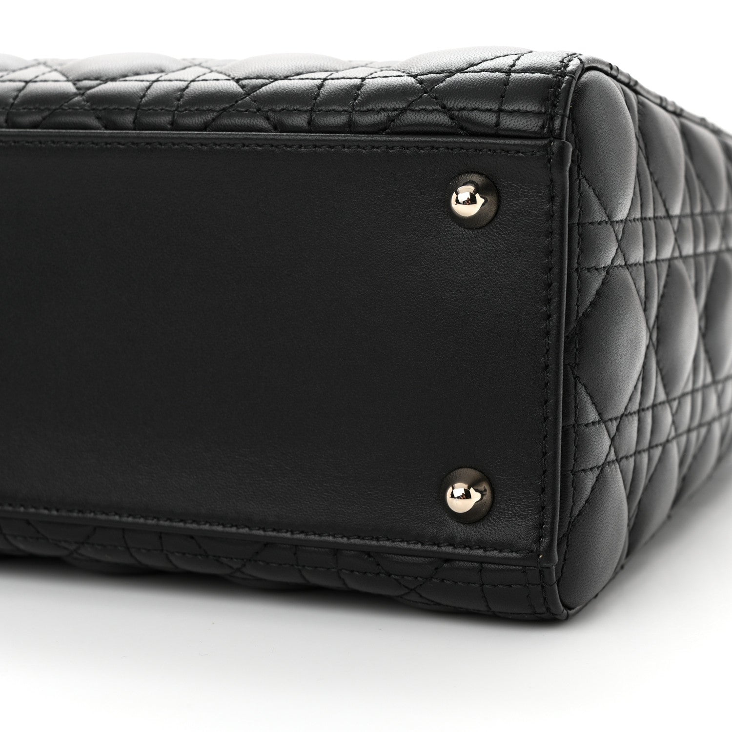 Christian Dior Lambskin Cannage Large Lady Dior Black 9 of 10