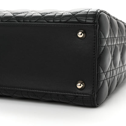 Christian Dior Lambskin Cannage Large Lady Dior Black 9 of 10