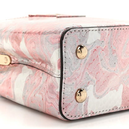 Louis Vuitton Metallic Marbled Snakeskin Capucines Mini Pink Silver 10 of 10