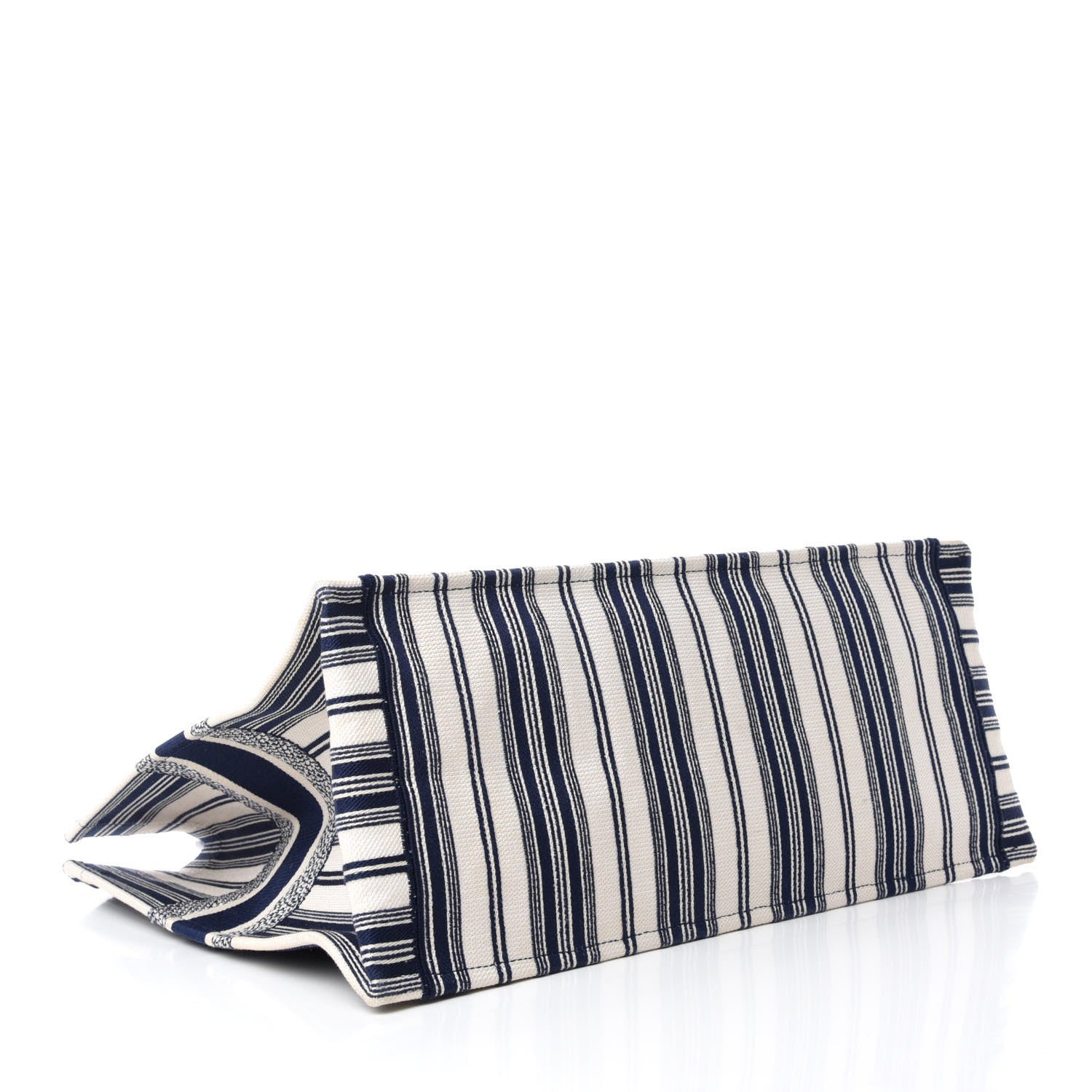 Christian Dior Canvas Embroidered Forte Dei Marmi Striped Book Tote Blue 4 of 14