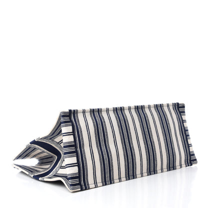 Christian Dior Canvas Embroidered Forte Dei Marmi Striped Book Tote Blue 4 of 14
