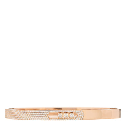 Messika 18K Rose Gold Diamond SM Move Noa Pave Bangle Bracelet S 1 of 4