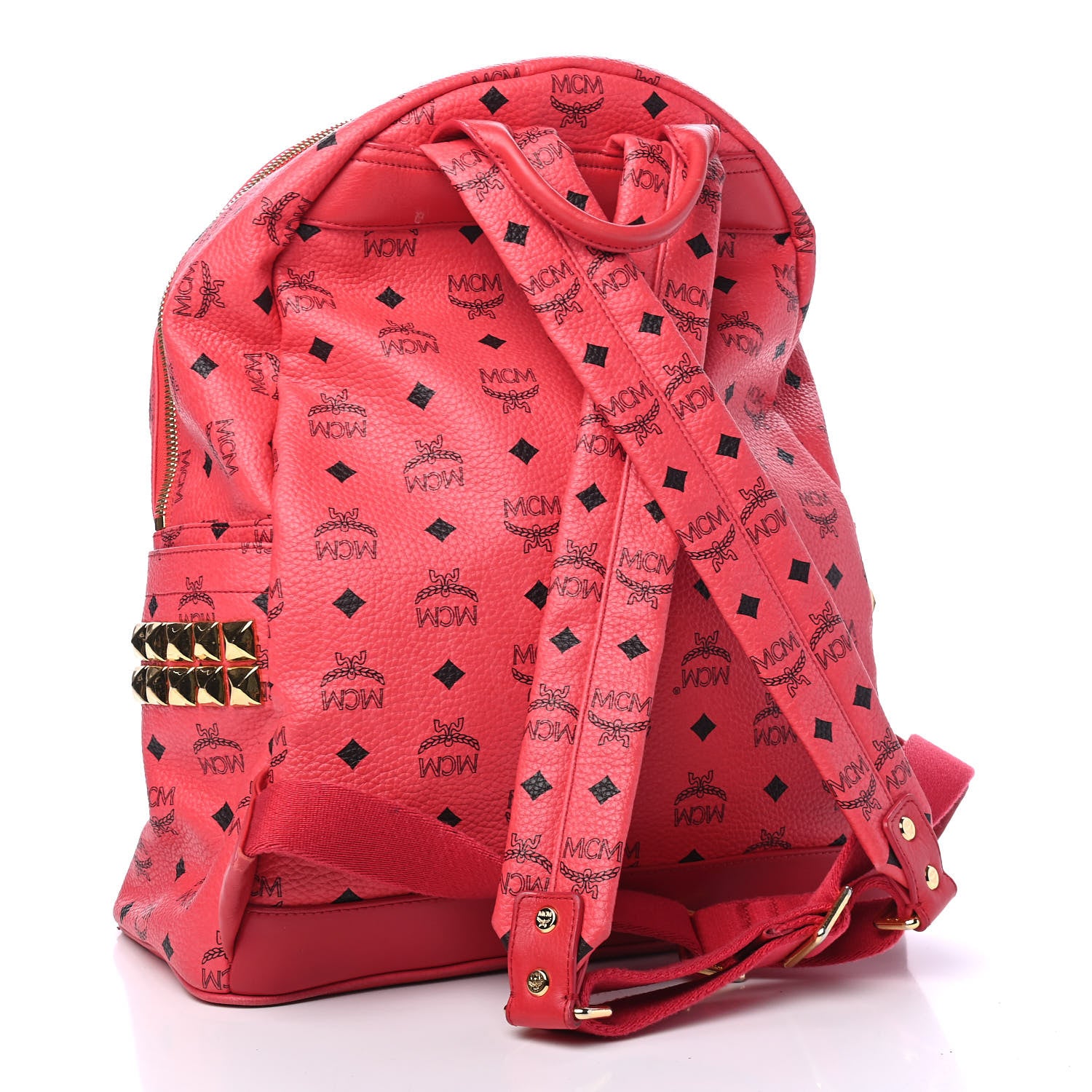 MCM Visetos Large Side Studs Stark Backpack Corail 2 of 7