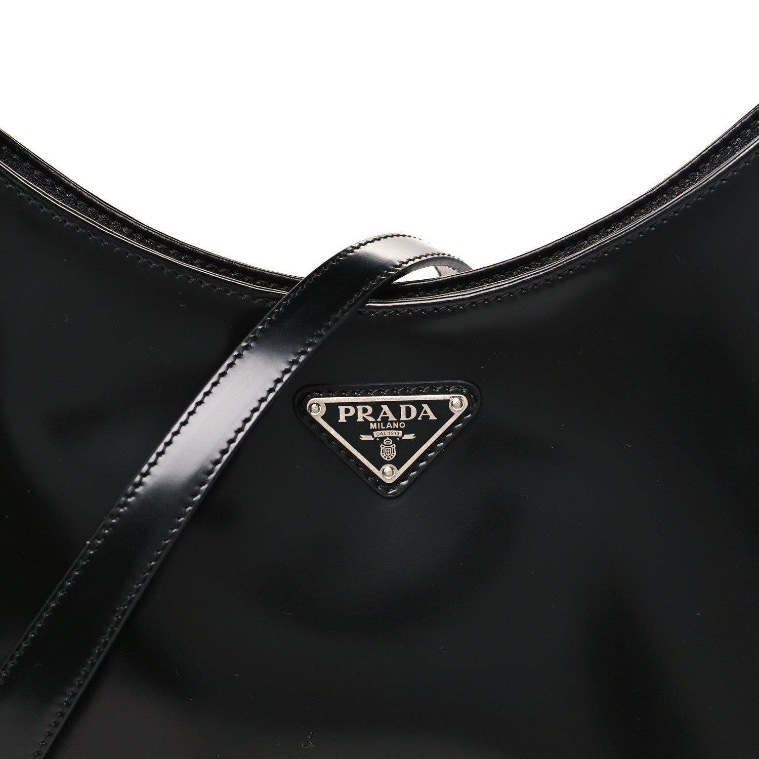 Prada Spazzolato Large Cleo Adjustable Strap Shoulder Bag Black 7 of 9