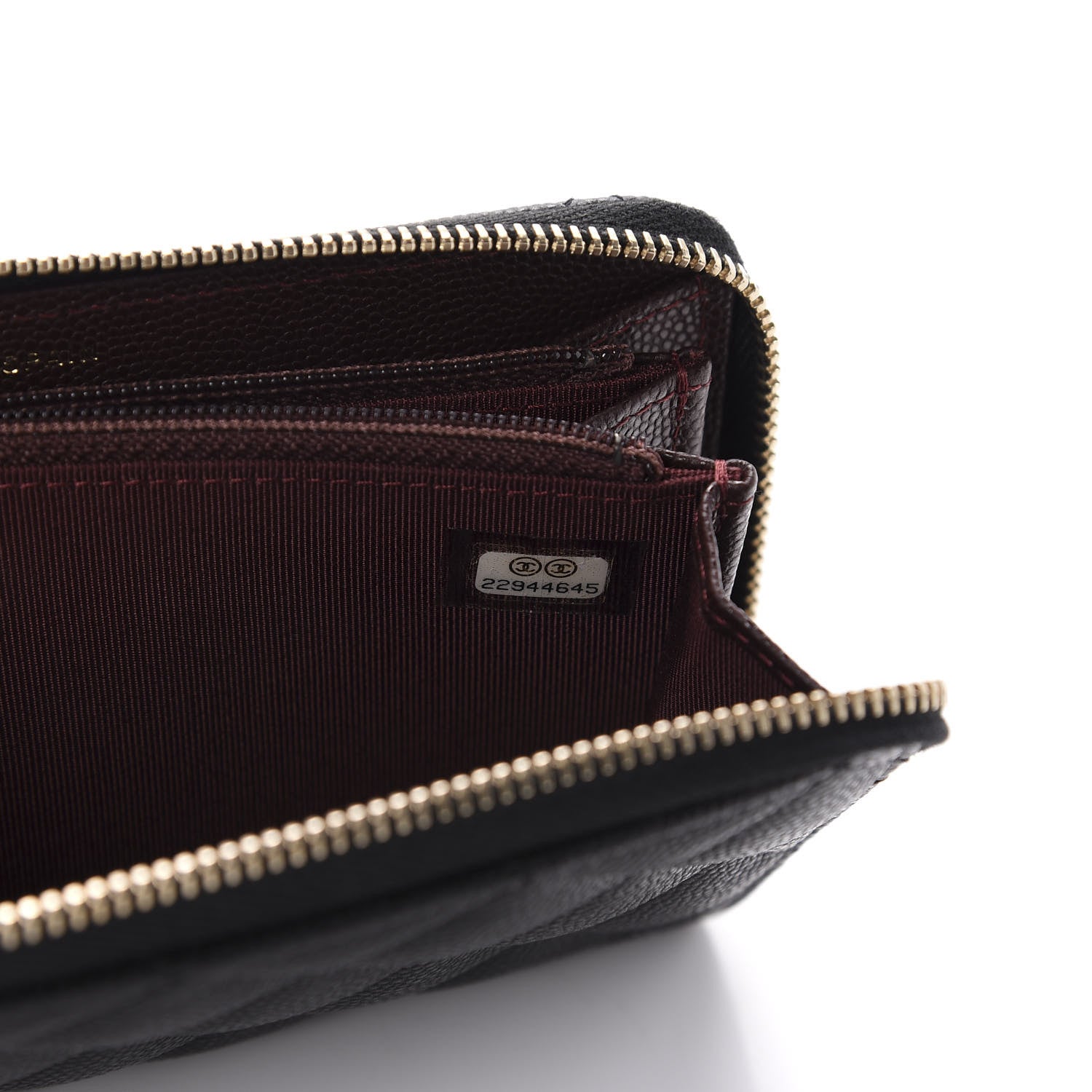 Chanel Caviar Quilted Small Zip Around Wallet Black 8 of 9