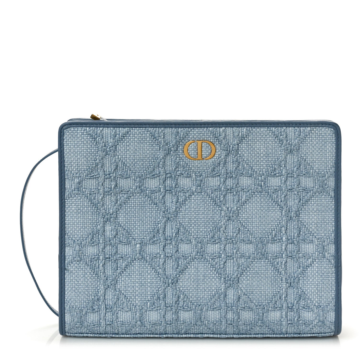 Christian Dior Raffia Cannage 30 Montaigne Dea Pouch Celestial Blue 1 of 10