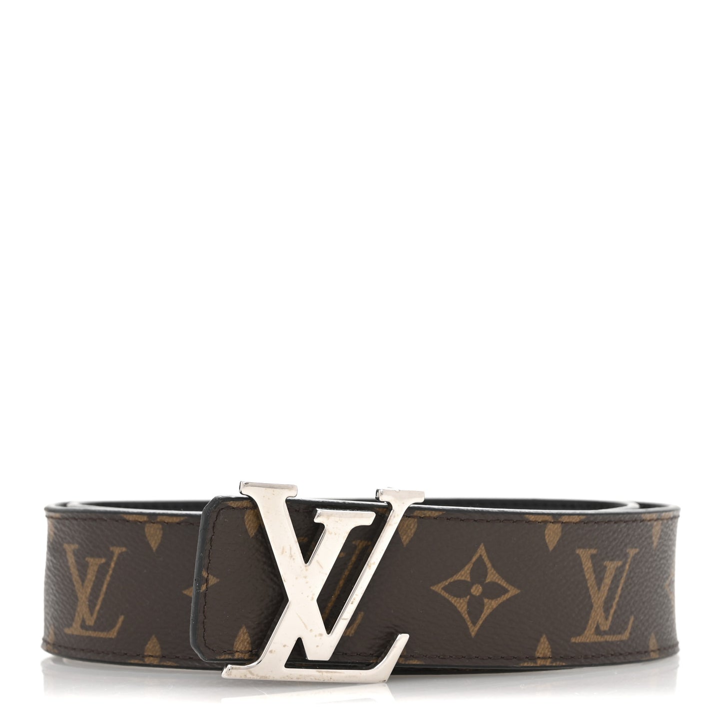 Calfskin Monogram 40mm LV Initiales Reversible Belt 80 32 Black