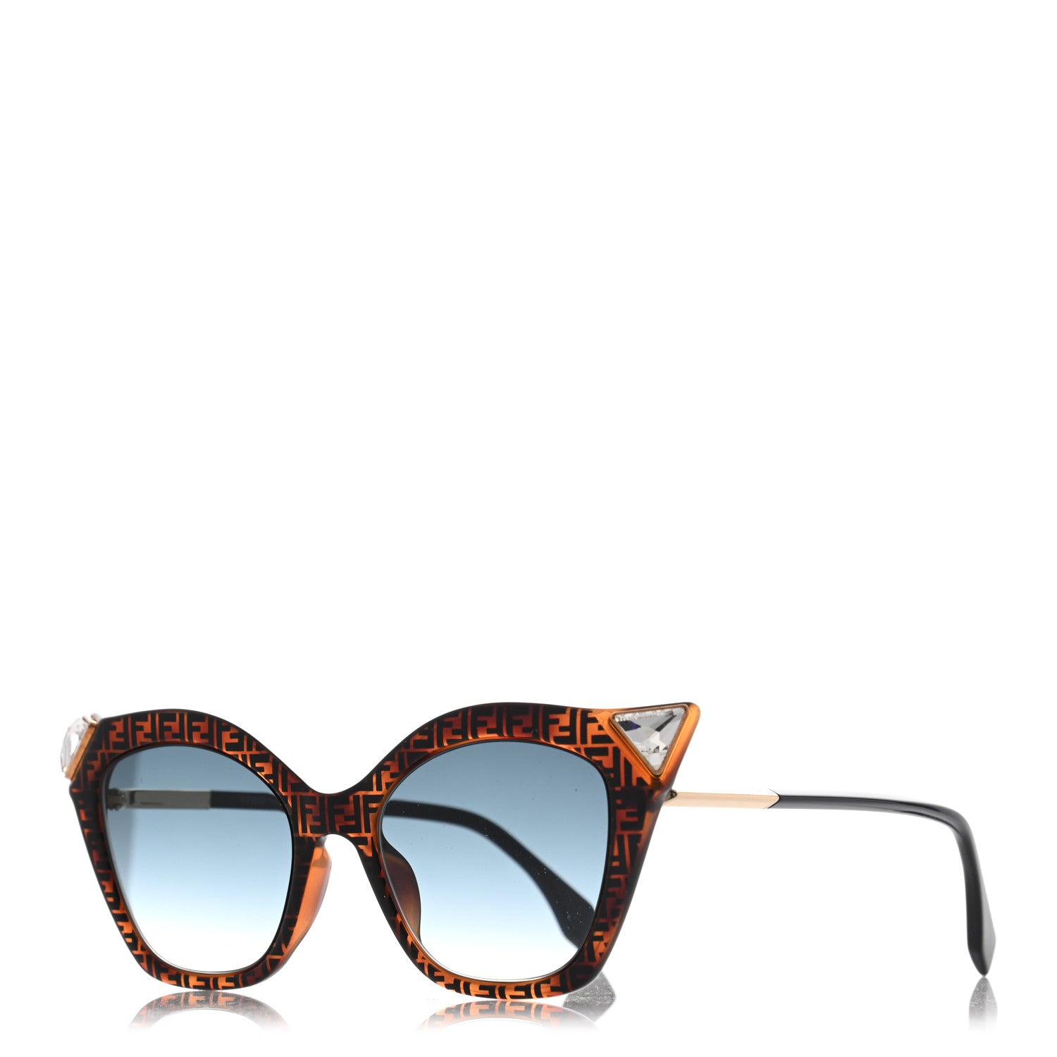 Fendi Cat Eye Iridia Sunglasses FF 0357/S Havana 1 of 7