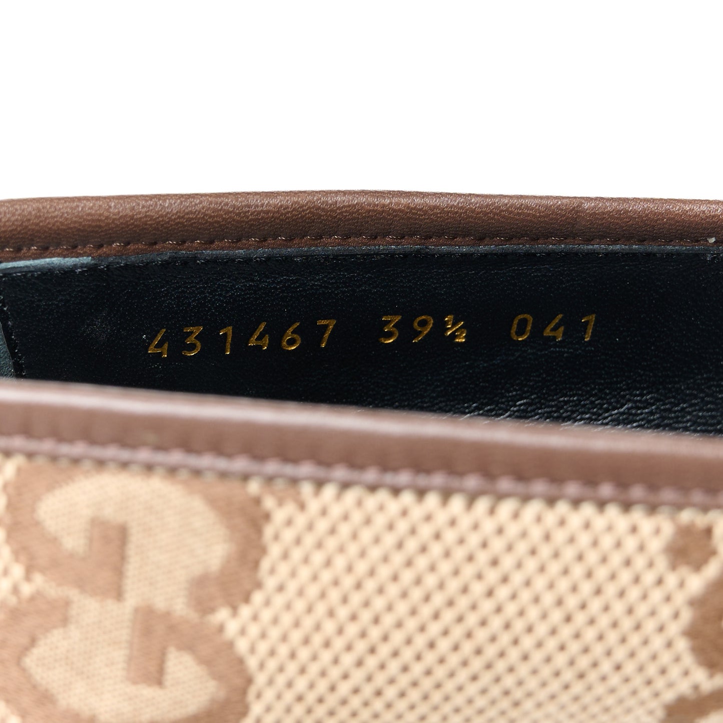 Monogram Jumbo GG Malaga Kid Horsebit Womens Jordaan Loafers 39.5 Camel Ebony New Acero Beige