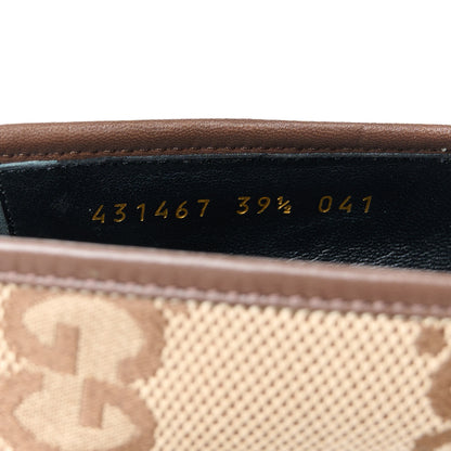 Gucci Monogram Jumbo GG Malaga Kid Horsebit Womens Jordaan Loafers 39.5 Camel Ebony New Acero Beige 9 of 10