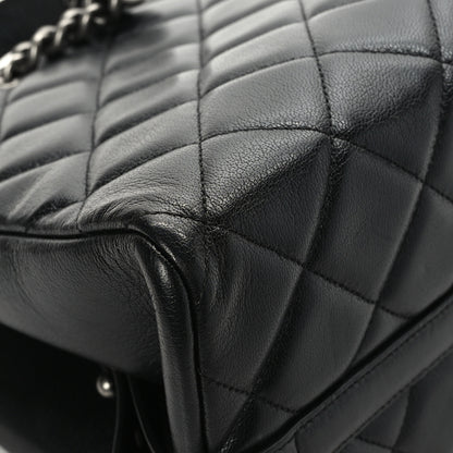 Chanel Metallic Goatskin Quilted Large City Rock Shopping Bag Black 10 of 11