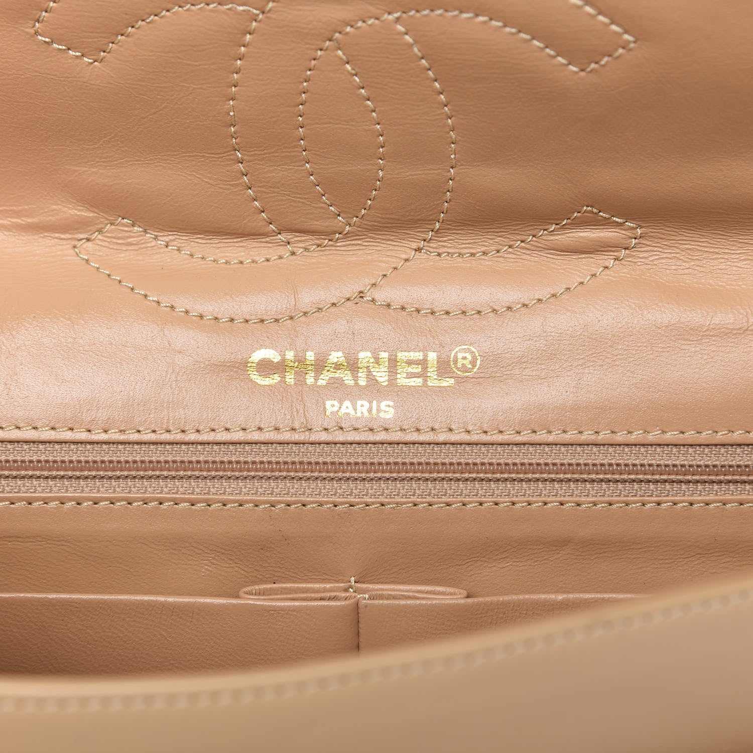 Chanel Lambskin Quilted Medium Double Flap Beige 9 of 12