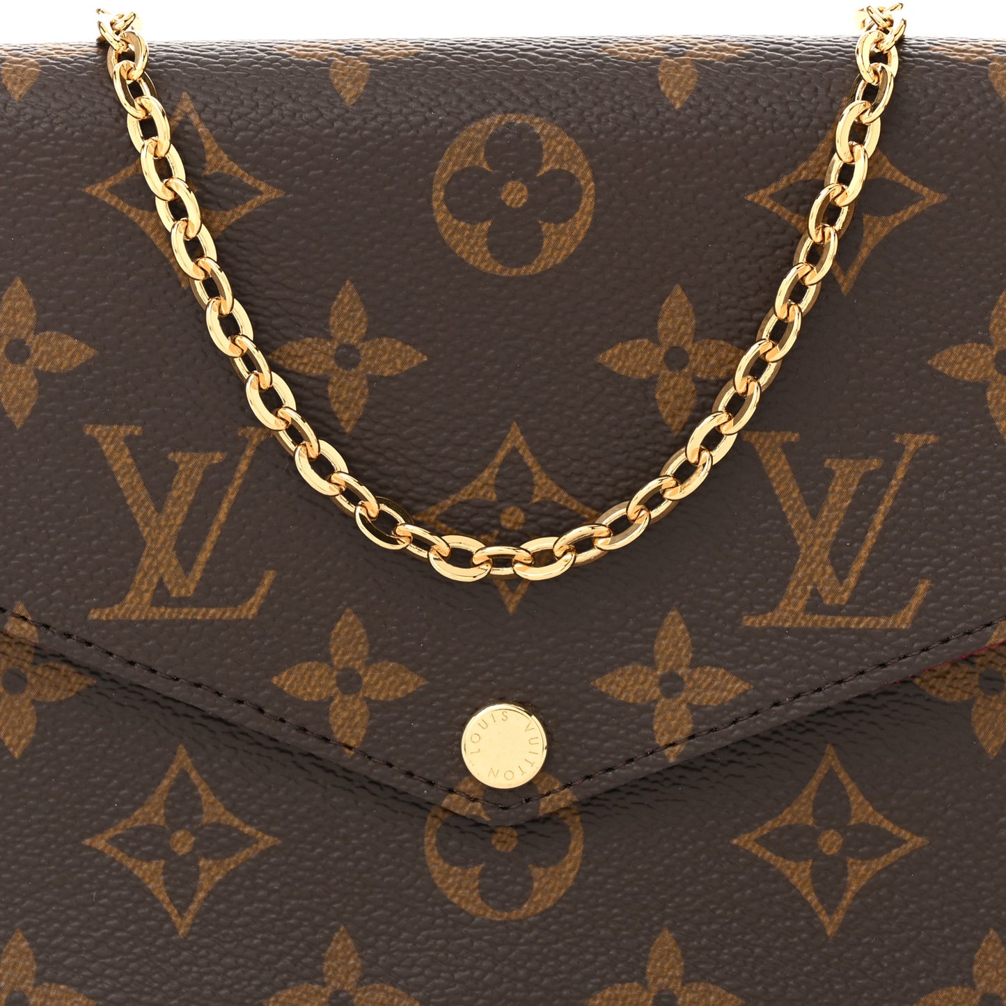 Monogram Pochette Felicie Chain Wallet Fuchsia