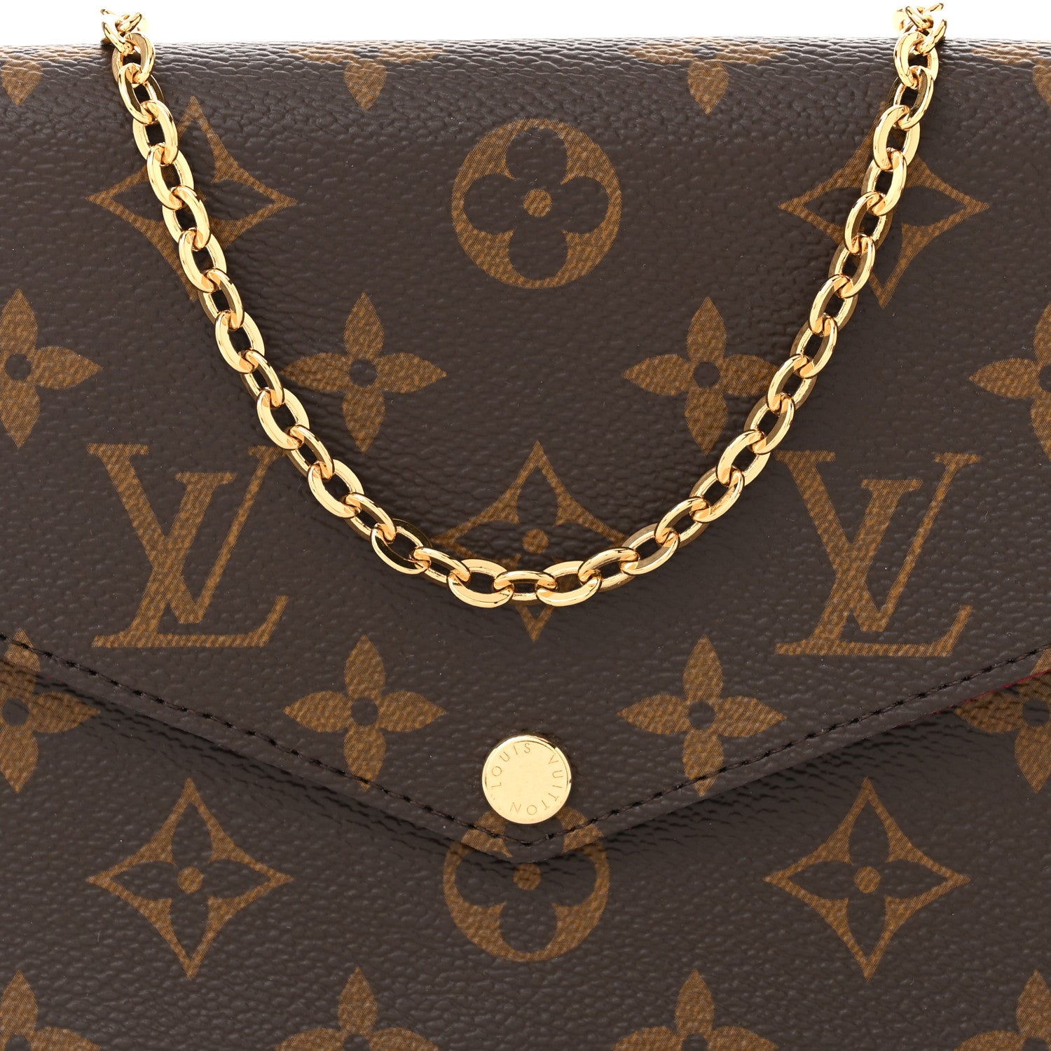Louis Vuitton Monogram Pochette Felicie Chain Wallet Fuchsia 8 of 10
