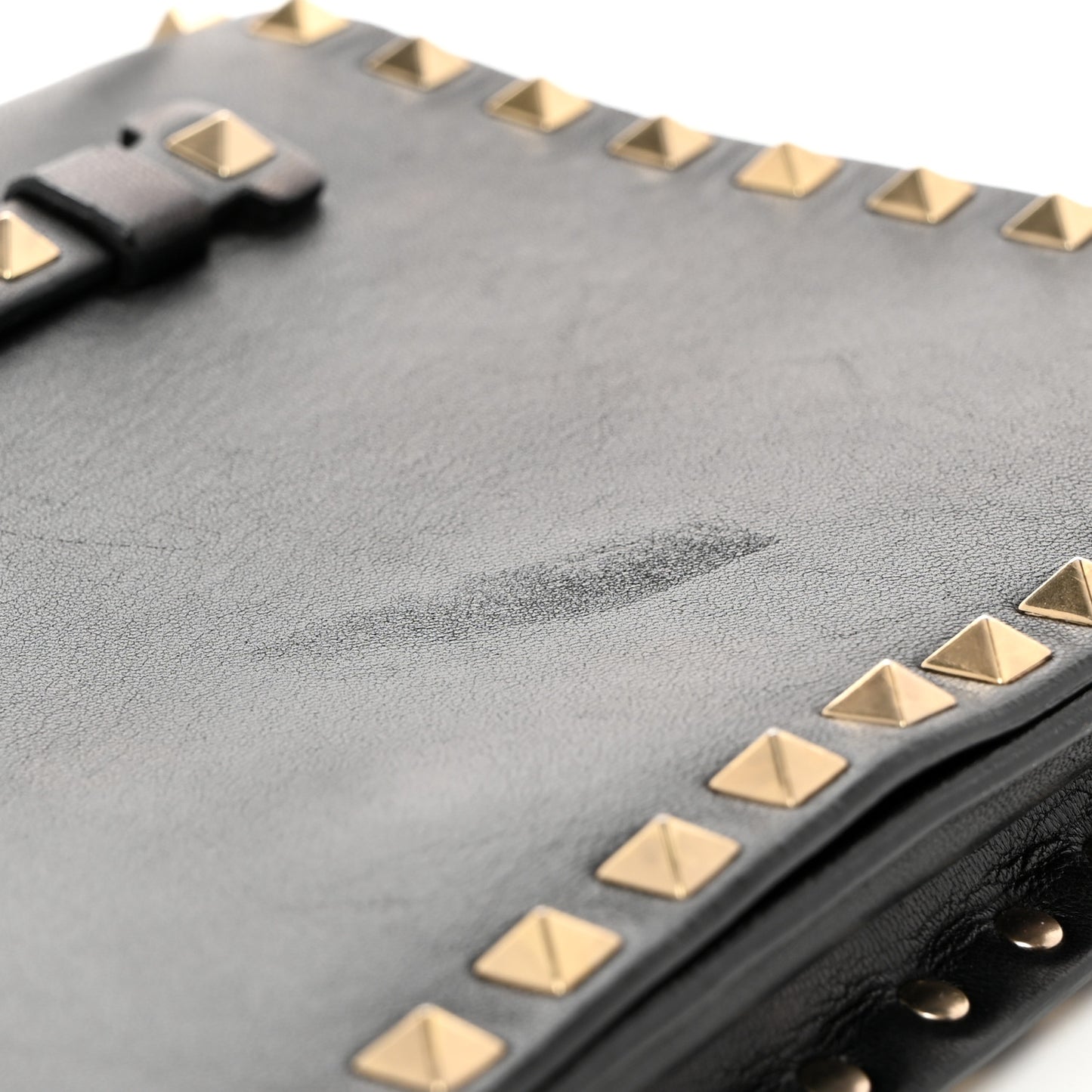 Nappa Rockstud Wristlet Clutch Black