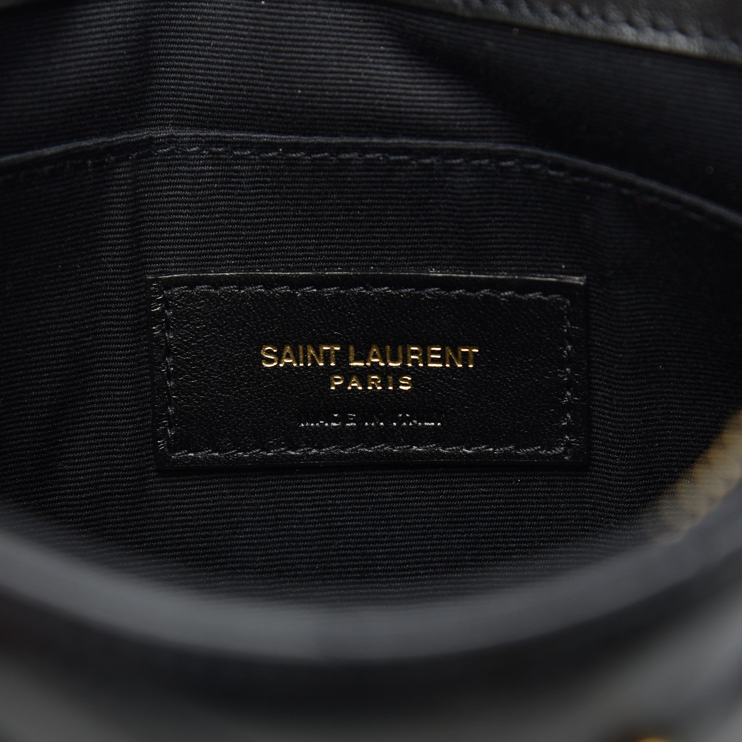 Saint Laurent Calfskin Matelasse Chevron Monogram A5 Wristlet Black 6 of 8