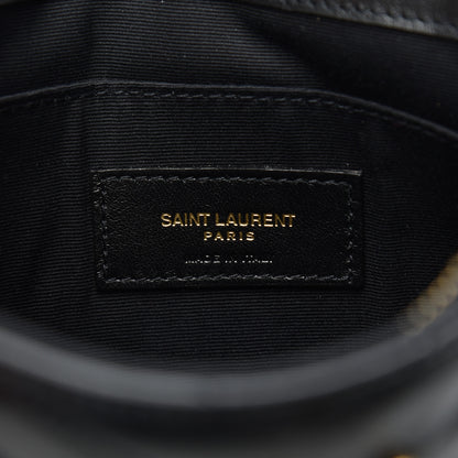 Saint Laurent Calfskin Matelasse Chevron Monogram A5 Wristlet Black 6 of 8