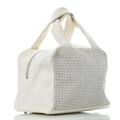 Chanel Caviar Perforated Bowler White 3 of 15
