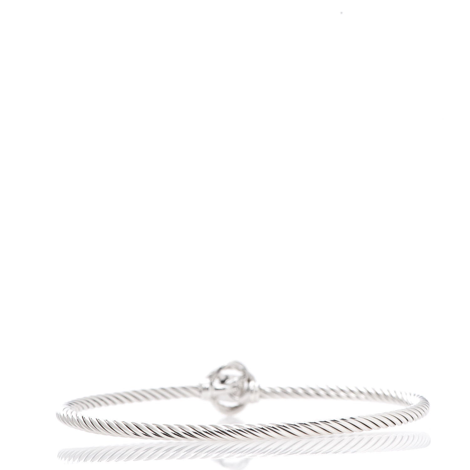 David Yurman Sterling Silver Diamond 3mm Infinity Bracelet 3 of 4