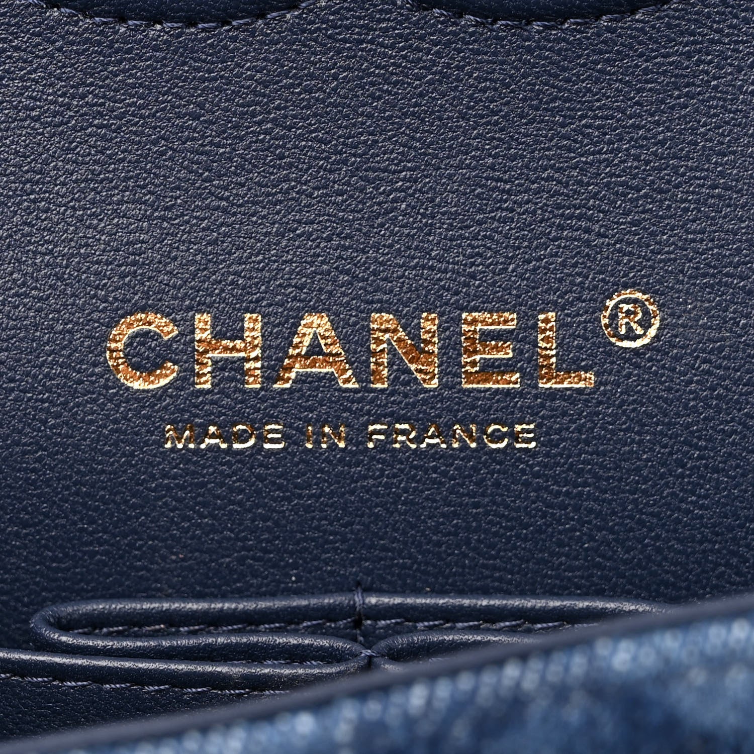 Chanel Printed Denim Quilted Medium Double Flap Dark Blue 5 of 10