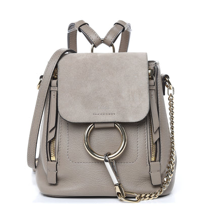 Chloe Suede Calfskin Mini Faye Backpack Motty Grey 1 of 14