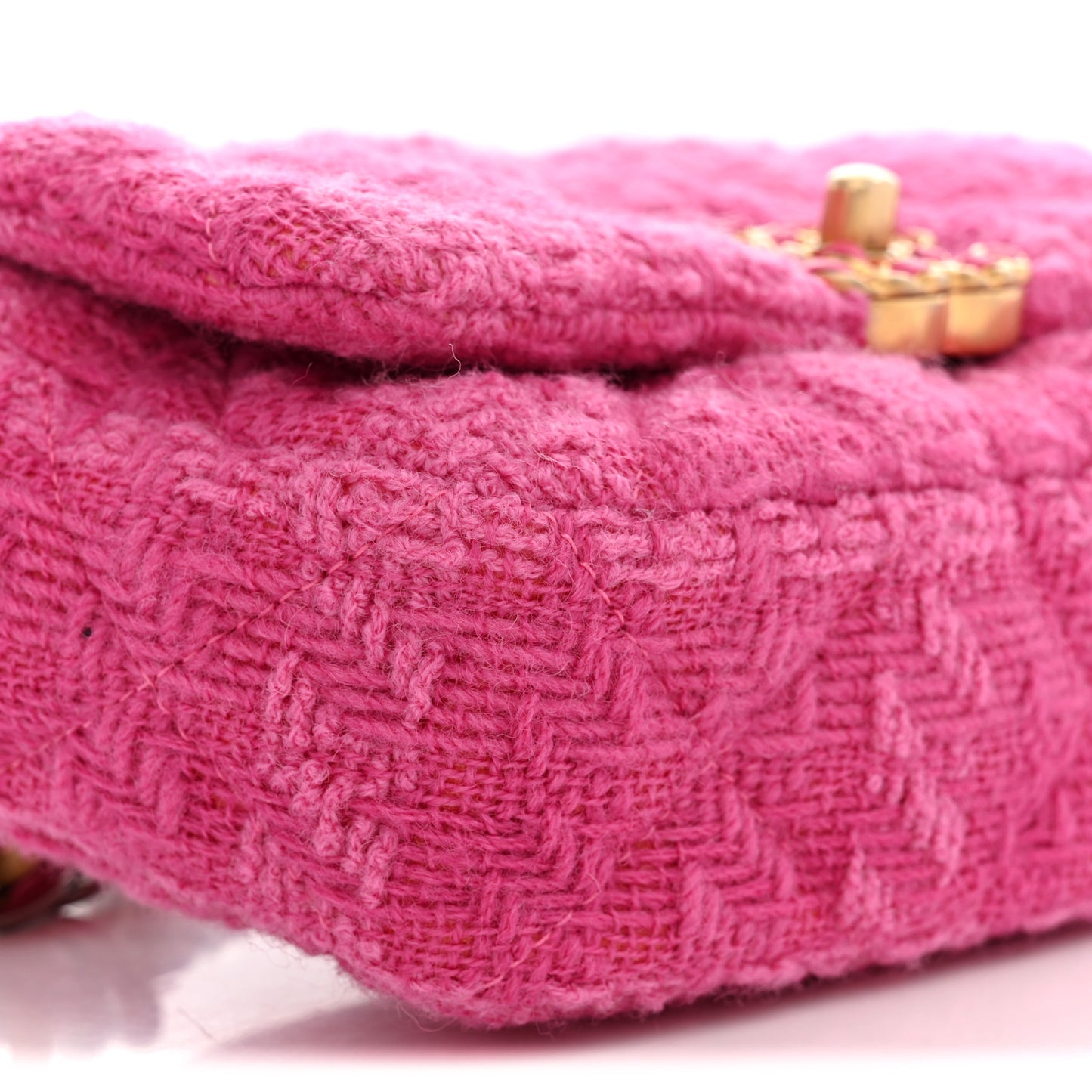 Tweed Quilted Chanel 19 Waist Bag Pink