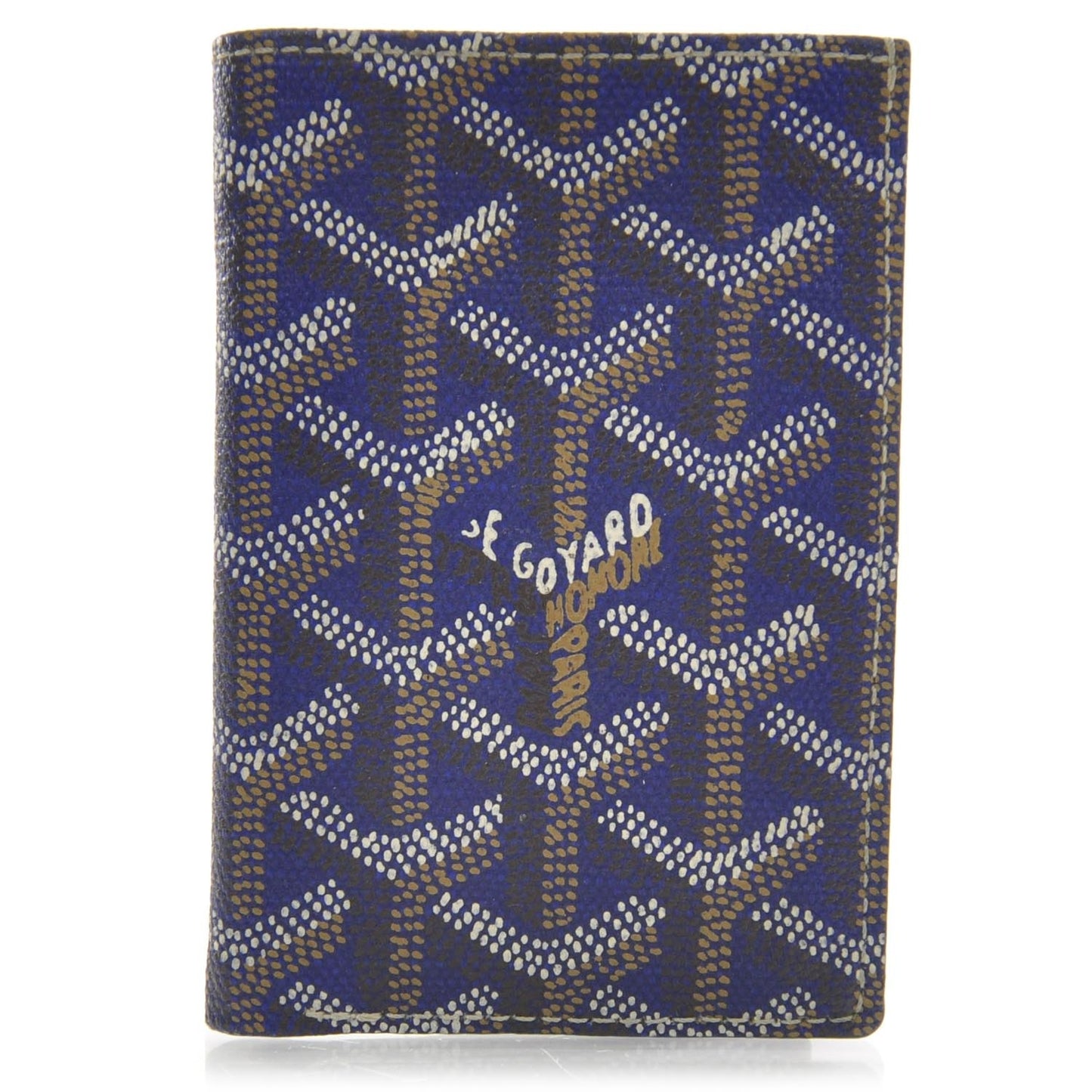 Goyardine Card Holder Case Blue