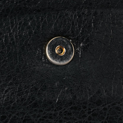 Balenciaga Agneau Giant 12 Gold Hardware Envelope Strap Clutch Black 13 of 14