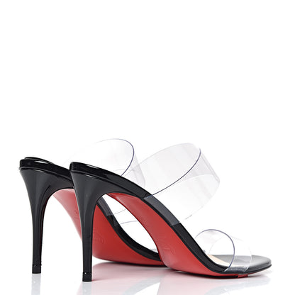 Christian Louboutin Patent PVC Just Nothing 85 Slide Sandals 36 Black 4 of 9