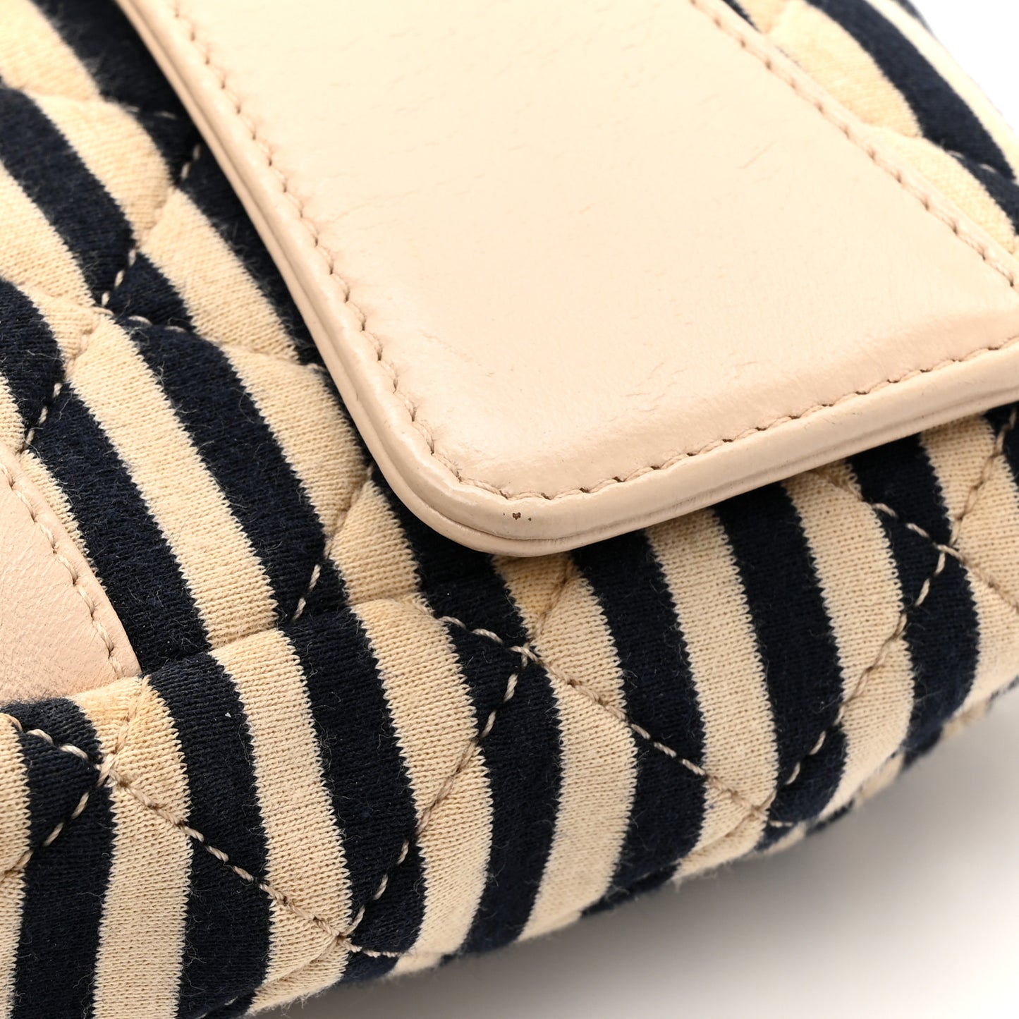 Jersey Quilted Small Coco Sailor Flap Beige Navy