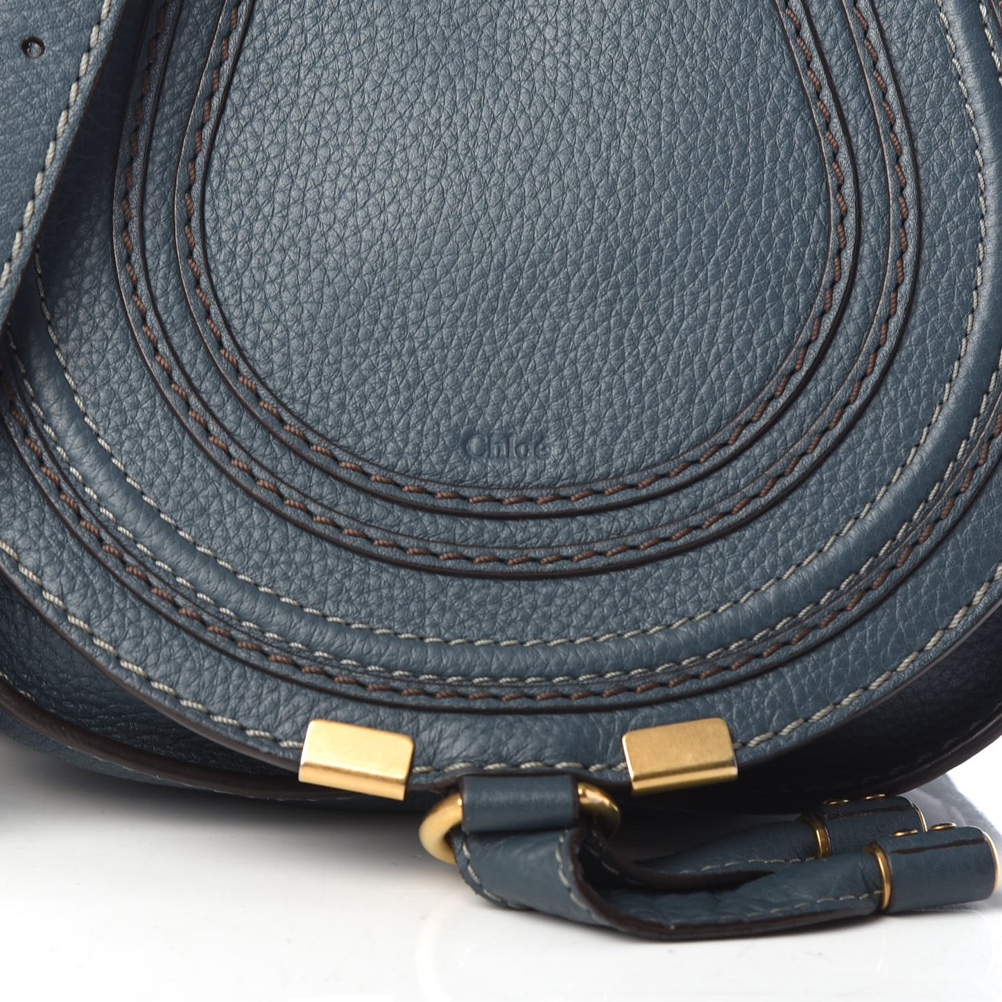 Calfskin Mini Marcie Round Crossbody Bag Teal