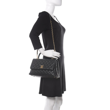 Chanel Caviar Quilted Small Coco Handle Flap Black 2 of 12