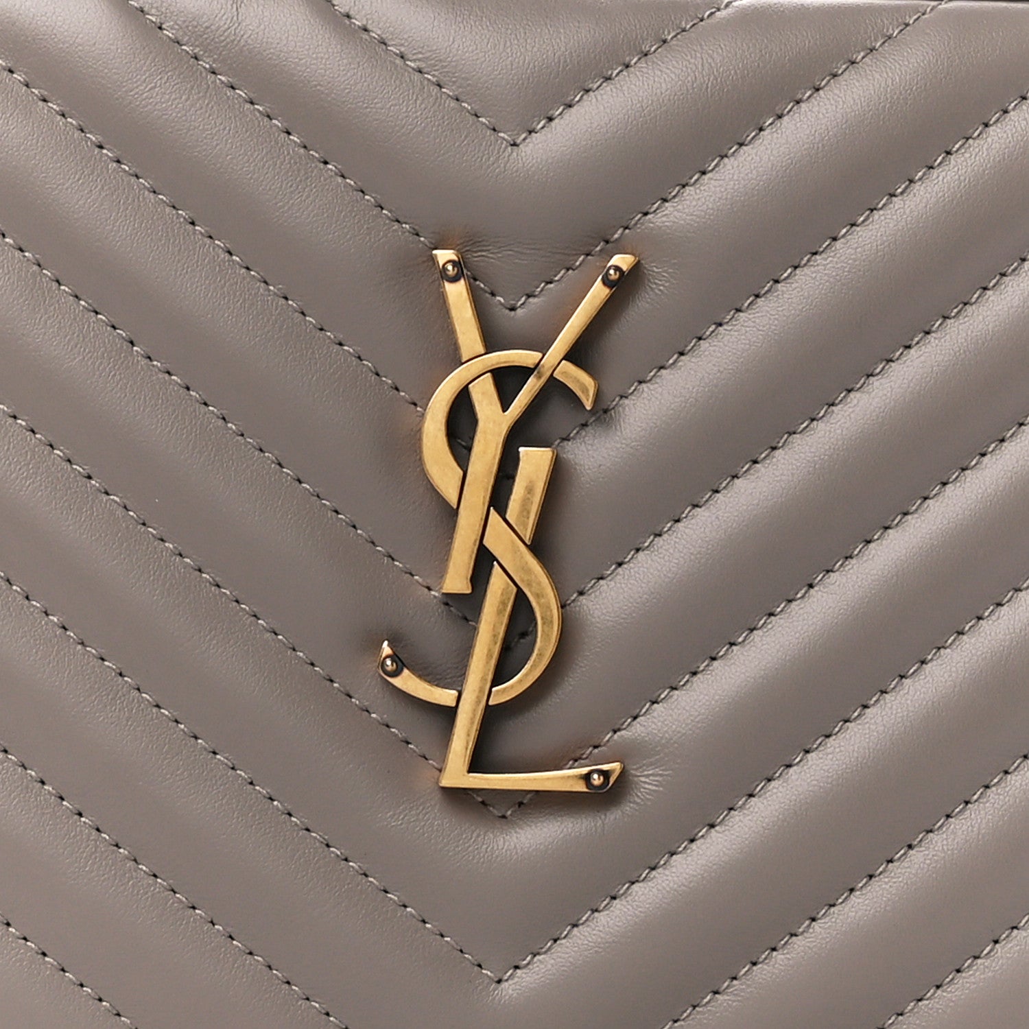 Saint Laurent Calfskin Matelasse Monogram Lou Camera Bag Greyish Brown 8 of 10