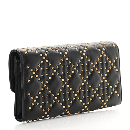 Christian Dior Lambskin Cannage Studded Dioraddict Wallet on Chain Black 4 of 10