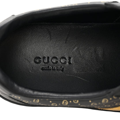 Gucci X DAPPER DAN Calfskin Laminated Ayers GG Micro Monogram Womens G74 Sneakers 36.5 Black Gold 8 of 11