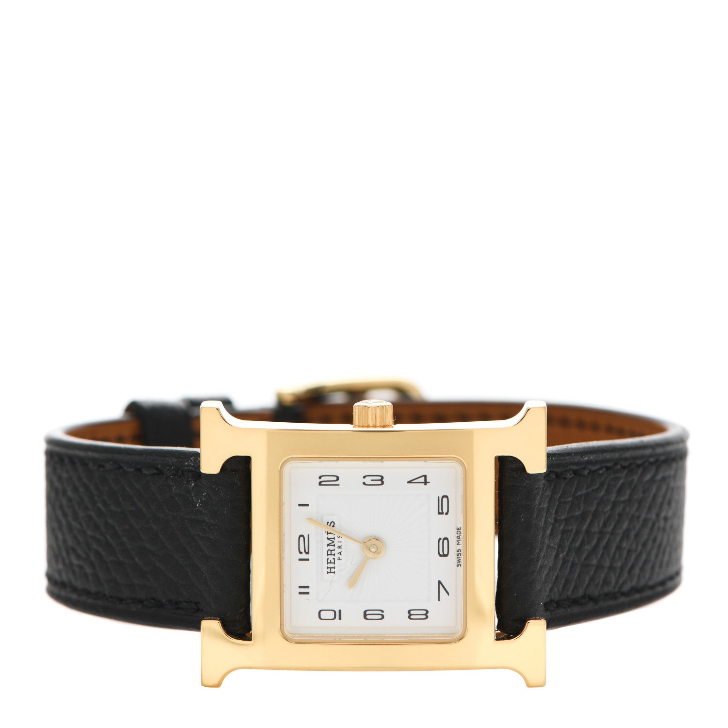 Hermes Stainless Steel Epsom 21mm Heure H Hour Quartz Watch Noir 2 of 5