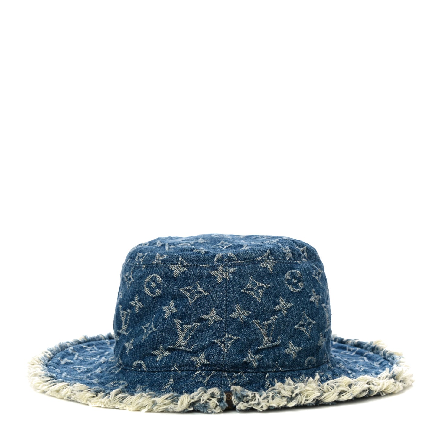 Monogram Denim Fringe Bob Bucket Hat M Blue