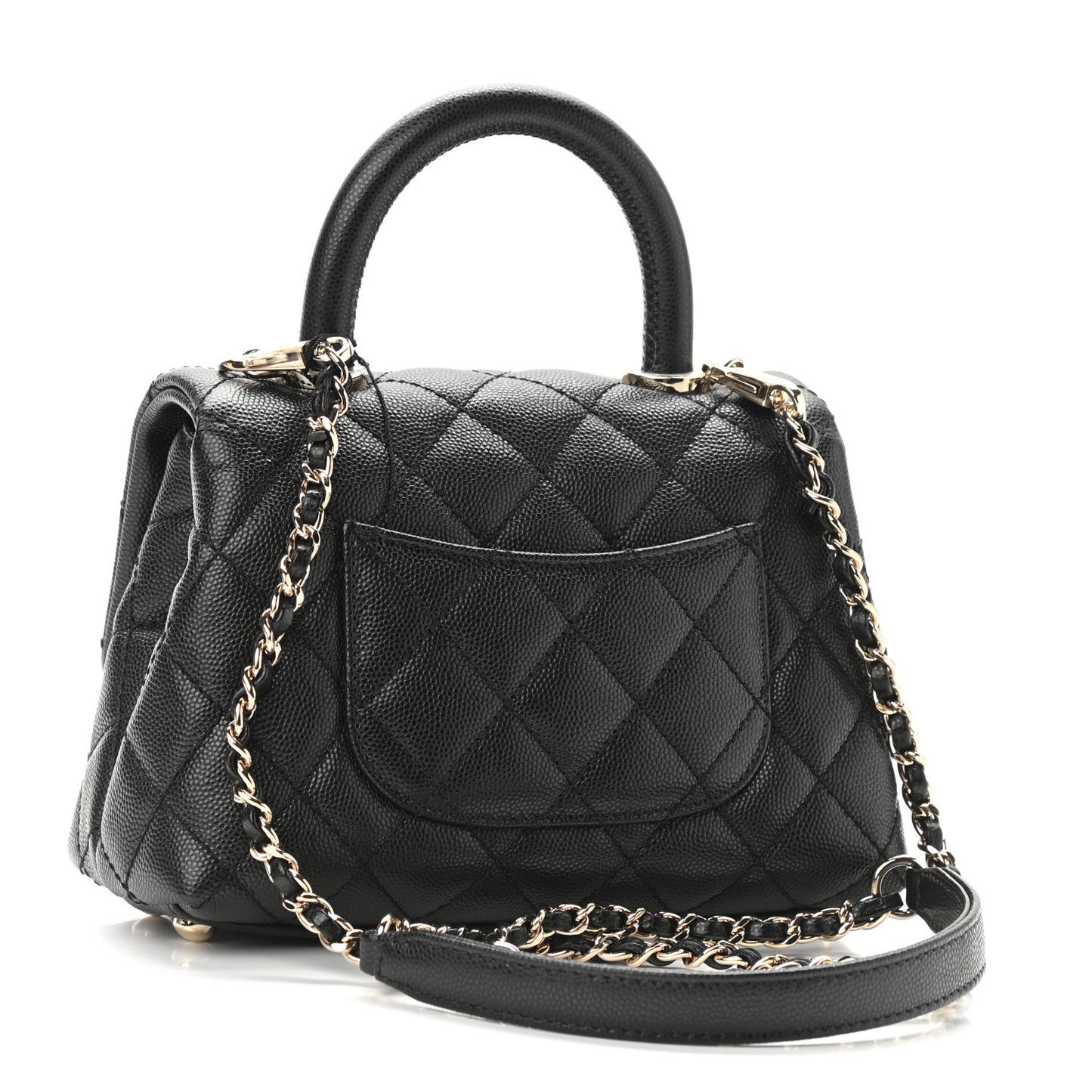 Caviar Quilted Extra Mini Coco Handle Flap Black