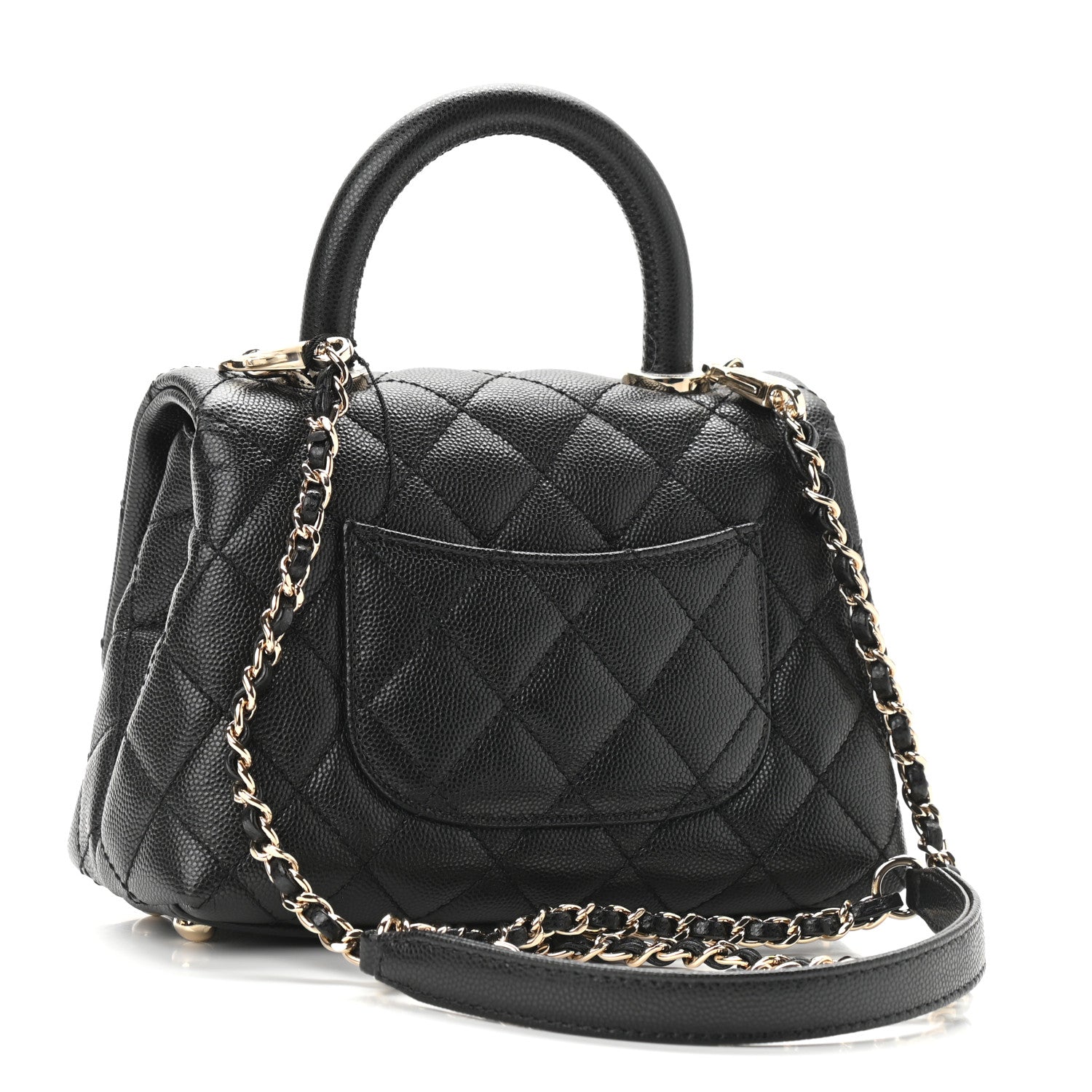 Chanel Caviar Quilted Extra Mini Coco Handle Flap Black 3 of 9