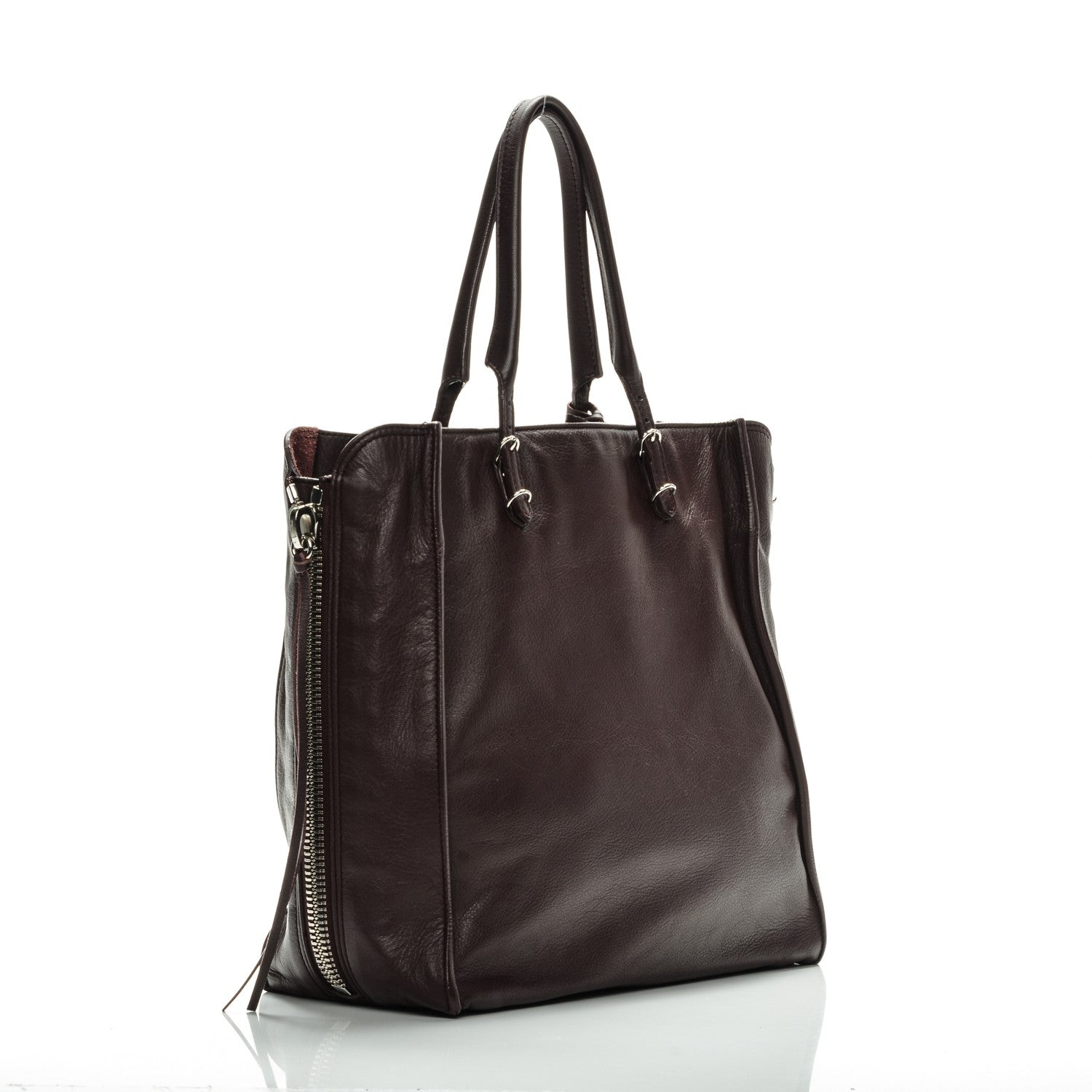 Balenciaga Veau Papier A5 Zip Around Tote Aubergine 4 of 8