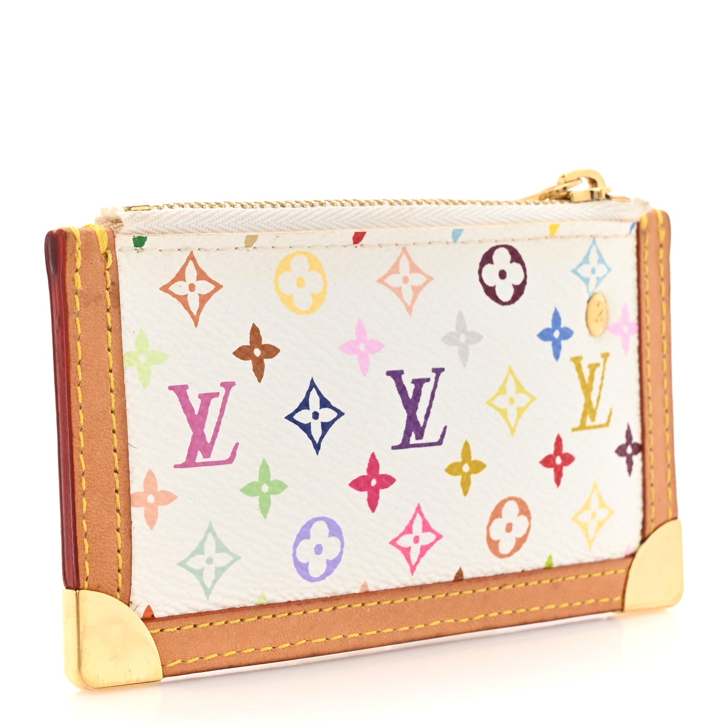 Louis Vuitton Monogram Multicolor Key Pouch White 3 of 8