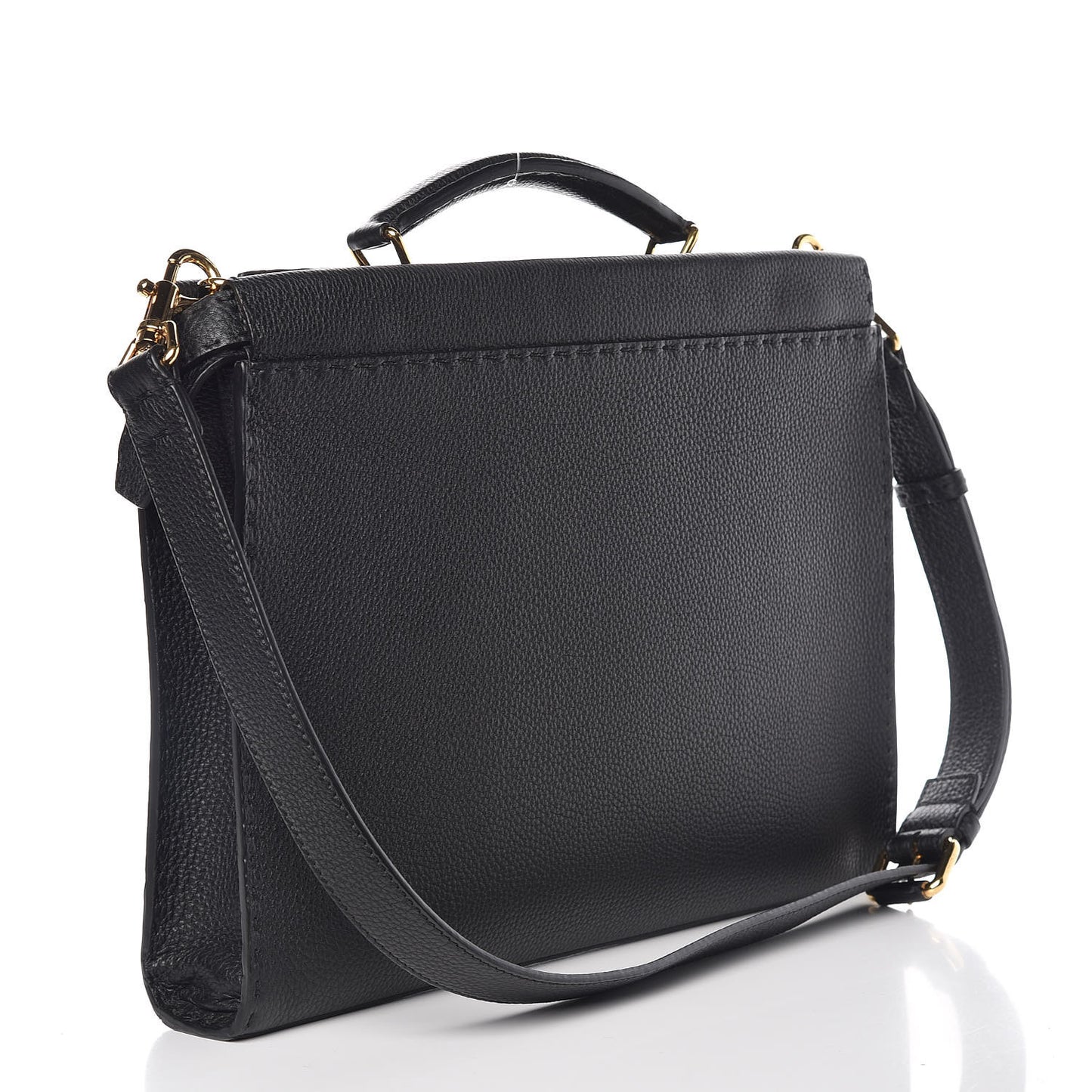 Cuoio Romano Selleria Monster Eyes Large Peekaboo Iconic Fit Satchel Black