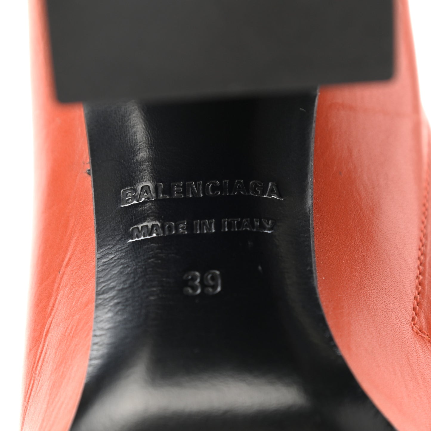 Patinated Calfskin Round Toe 110 Booties 39 Orange